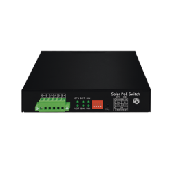 Controlador Solar de 15A con Switch PoE /  1 Puertos Gigabit PoE 802.3 bt / 2 Puertos PoE 802.3 af/at / 2 Puertos PoE Pasivo 24/48 Vcc / 1 Puerto SFP / No administrable