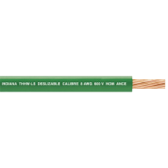 Cable Eléctrico de Cobre Recubierto THW-LS Calibre 4 AWG 19 Hilos Color Verde (100 metros)