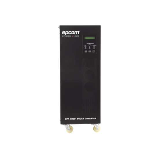 Inversor / Cargador para sistemas tipo isla de 192Vcc/120VCA de 5000W onda sinusoidal pura con controlador MPPT. Administre una fuente fotovoltaica, la red eléctrica y recargue su banco de baterías y su consumo sin problemas.