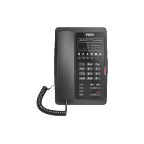 Teléfono IP para Hotelería, profesional con 6 teclas programables para servicio rápido (Hotline), plantilla personalizable con PoE 
