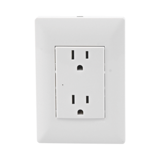 Contacto Inteligente de Pared Doble 120, 15A, con Supresor de Picos Tipo A.