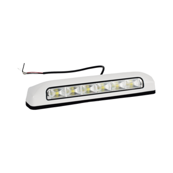 Luz de Escena, 6 LED, IP67, con bisel color blanco, Ideal para Ambulancias y Vehiculos de trabajo