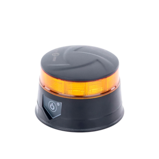 Baliza LED Recargable, Compacta y Discreta, Color Ámbar, Con Montaje Magnético y de Succión