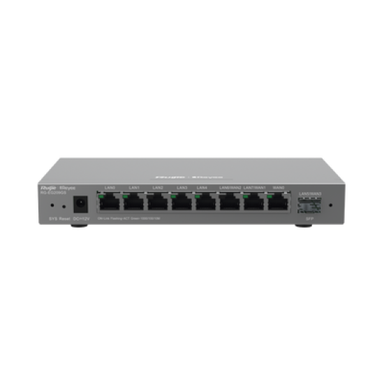 Router Balanceador con Función SD-WAN, 8 puertos gigabit y 1 puerto SFP, soporta 4x WAN configurables, hasta 200 clientes.