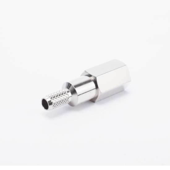 Conector FME Macho de anillo plegable para cable RG-58/U, Niquel/ Oro/ Teflón.