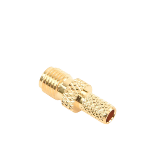 Conector SMA hembra inverso de anillo plegable para cable RG-58/U, Oro/ Oro Teflón.