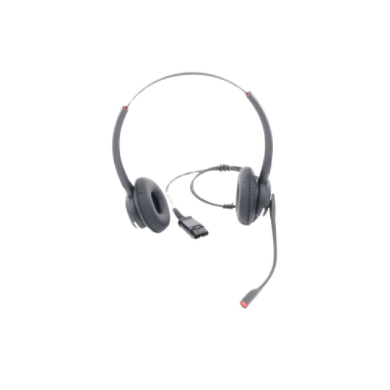 Diadema binaudal (duo) con tecnología antishock para teléfonos IP FANVIL y Polycom con micrófono de cancelación de ruido, larga durabilidad 