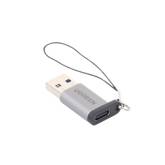 Adaptador USB 3.0 Macho a USB-C 3.1 Tipo C Hembra |Carga y Sincronización de Datos | Admite Corriente de 3A | Transferencia de hasta 5 Gbps | Amplia Compatibilidad | Chip VL160 | Caja de Aluminio | Color Gris