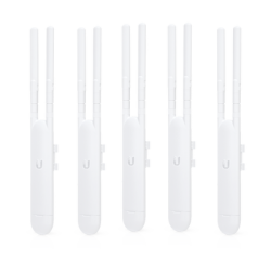 Paquete de 5 Access Point UniFi doble banda para exterior, antenas desmontables 360° , 802.11ac MIMO 2X2, hasta 100 usuarios por equipo. 802.3af, Sin PoE´s