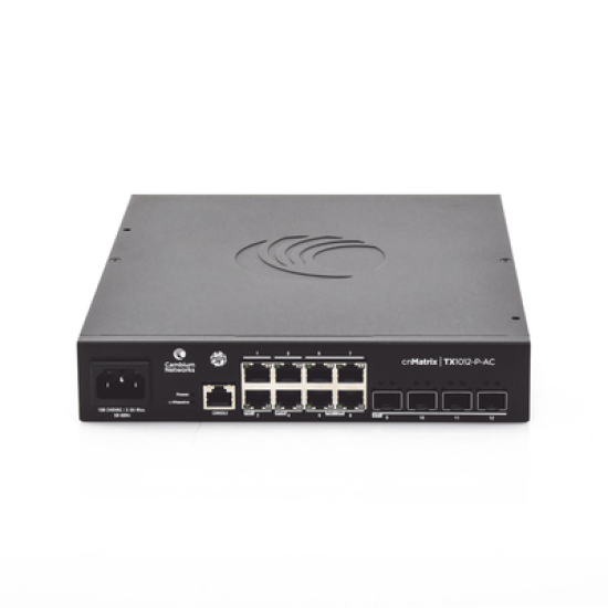 Switch cnMatrix TX1012-AC-P PoE Ideal para WISP  / 8 Puertos Gigabit PoE + 4 SFP+ / PoE Budget 200W /Capa 2 y Capa 3 / Gestión Gratuita Desde la Nube