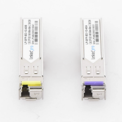 Transceptores Ópticos Bidireccionales SFP (Mini-Gbic) / Monomodo 1490 & 1550 nm / 1.25 Gbps / 1000BASE-BX / Conector LC/UPC Simplex / DDM / Hasta 60 km / 2 Piezas 