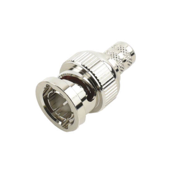 Conector BNC Macho de Anillo Plegable para Cable RG-6, Níquel/ Oro/ Teflón.