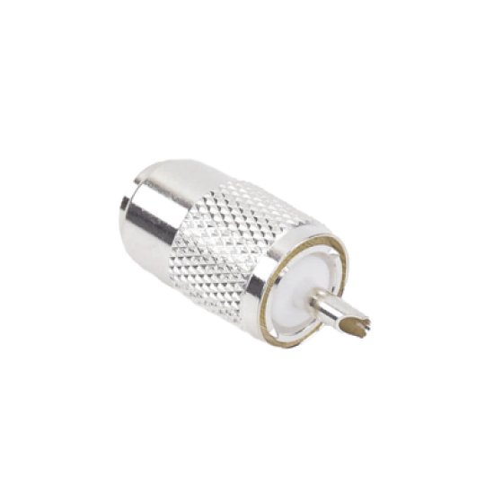 Conector UHF Macho (PL-259) para Cables RG-8/U, RG-8U-SYS, 8237, 8267, 8268, 9913, CTN-400, 7810, 8214, 7810A, RFLASH-1113, LMR-400, Plata )/ Plata/ Teflón.