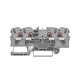Borna de paso para 4 conductores; con tecla; 4 mm²; con orificio de prueba; Marcaje lateral y central; para carril DIN 35 x 15 y 35 x 7,5; Push-in CAGE CLAMP®; 4,00 mm²; gris