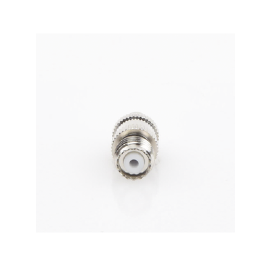 Conector Mini-UHF Hembra en Línea, de Anillo Plegable para Cable Coaxial RG-8/X, 9258, LMR-240, Níquel/ Plata/ Teflón.