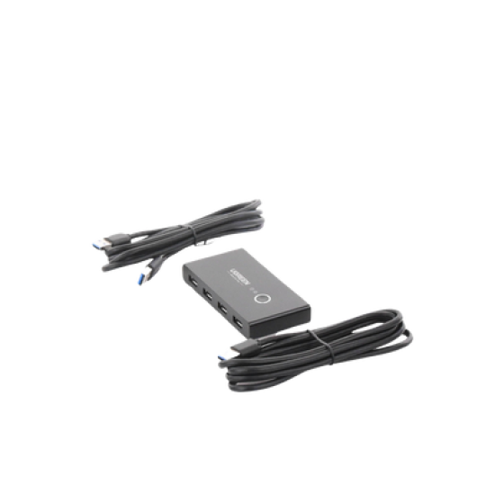 Conmutador USB para Compartir 4 Puertos USB 3.0 a 2 PC Ìs | Cambio Mediante Botón | Incluye Dos Cables USB de 1.5 m | ABS | Permite que 2 Usuarios Compartan 4 Dispositivos Periféricos USB3.0, como una impresora, un escáner, etc.