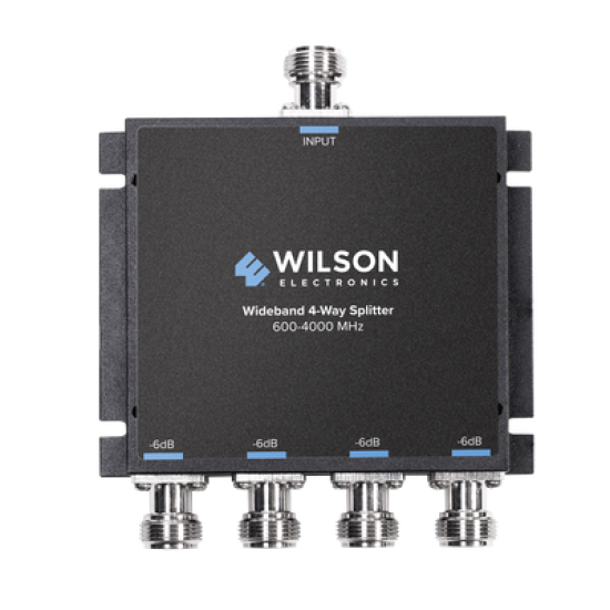 Divisor de potencia de 4 salidas, 50 Ohm, 600-4000MHz con conectores N-Hembra.