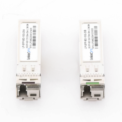 Transceptores Ópticos Bidireccionales SFP+ (Mini-Gbic) / Monomodo 1270 & 1330 nm / 10 Gbps / 1000BASE-BX / Conector LC/UPC Simplex / DDM / Hasta 20 km / 2 Piezas 
