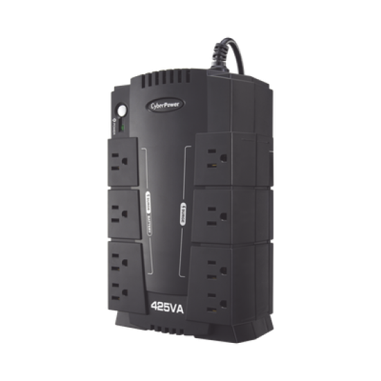 UPS de 425 VA/255 W, Topología Standby, Entrada 120 Vca NEMA 5-15P, Tipo Gabinete Compacto, Con 8 Tomas NEMA 5-15R