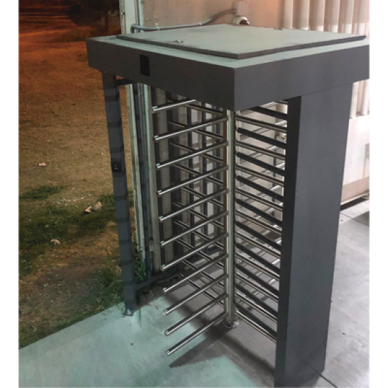 Torniquete Sencillo / Cuerpo Completo / Interior/Exterior / 100% Acero con Pintura Gris / EJE CENTRAL de Acero Inoxidable /Acabado de Lujo / Alto Tráfico