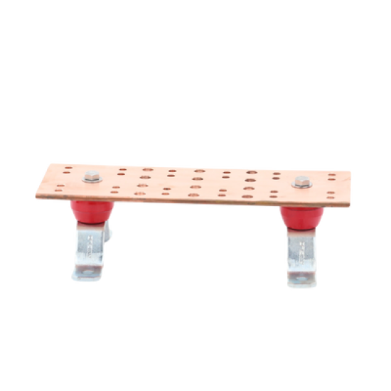 Barra de Unión para Telecomunicaciones (TMGB) de 12 in x 4 in x 1/4 in, Incluye Montaje para Muro y Aisladores, 