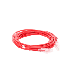 Cable de Parcheo Slim UTP Cat6A - 5 m Rojo, Diámetro Reducido (28 AWG