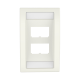 Placa de Pared Vertical Ejecutiva, Salida Para 4 Puertos Mini-Com, Con Espacios Para Etiquetas, Color Blanco Mate