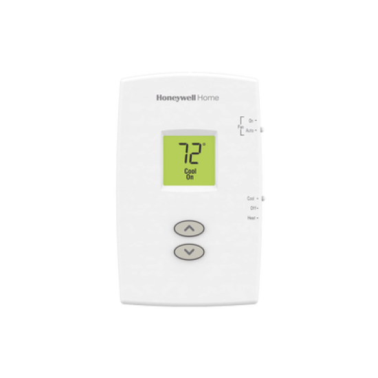 Termostato para sistemas de una sola etapa calor y frio, no programable vertical PRO 1000