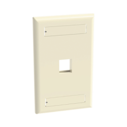 Placa de Pared Vertical, Salida Para 1 Puerto Keystone, Con Espacios Para Etiquetas, Color Marfil