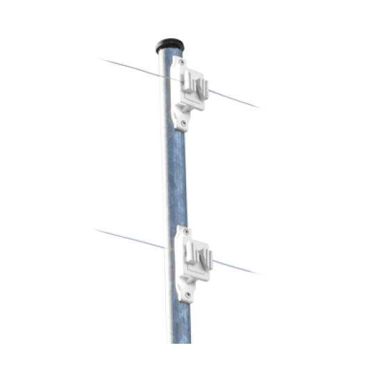 Aislador de Paso Blanco reforzado para cercos eléctricos, resistente al clima extremoso