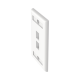 Placa de Pared Vertical, Salida Para 2 Puertos Keystone, Con Espacios Para Etiquetas, Color Blanco