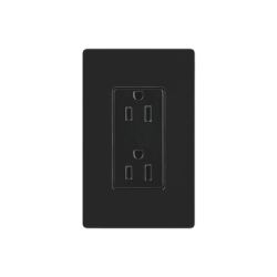 Tomacorriente, receptaculo convencional 120V, 15A, color negro.