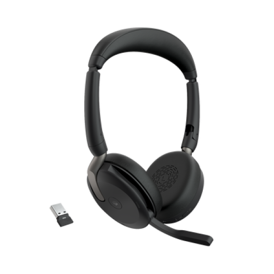 Jabra Evolve2 65 Flex, Auricular stereo versión MS, dongle USB-A con cancelación de ruido (26699-999-999) 