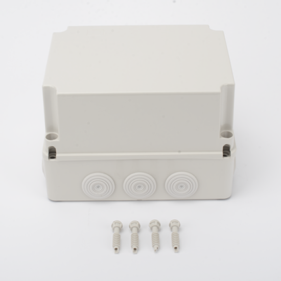 Caja Derivación-Conexión de Plástico (190 X 240 X 165 mm) con 12 Glándulas de Goma. Para Instalaciones Comerciales, Residenciales e Industriales. Incluye Tornillería para su Tapa. Funciona También como Registro.