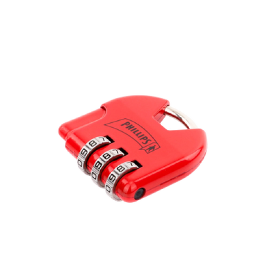 Candado de Combinación Ajustable / No Requiere Llave / Color Rojo.