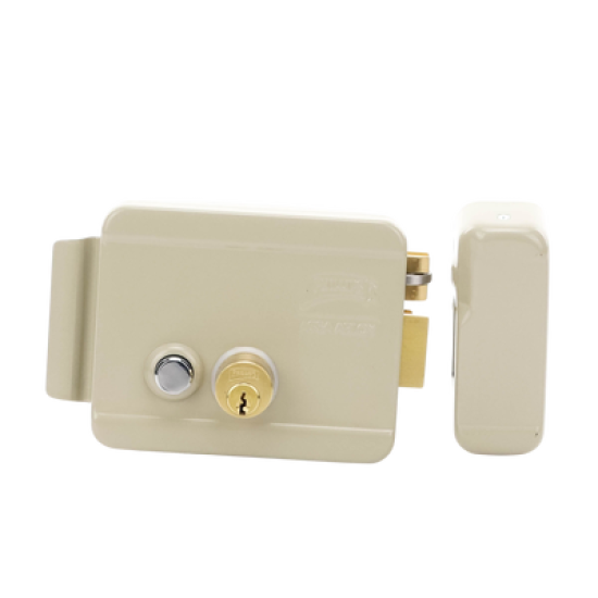 Cerradura Eléctrica / Incluye Llave / Derecha/ Con Botón integrado /Exterior