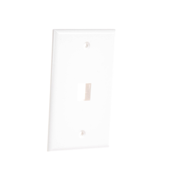 Placa de pared de 1 puerto, Keystone, Color Blanco 