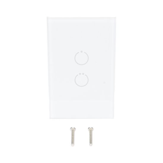 (ZWAVE) Interruptor On/Off panel táctil touch inalámbrico Zwave Plus 2 botones. Compatible con Hubitat HC8, Álula  M2M, otro 
