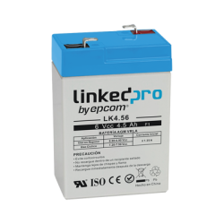 Batería 6 Vcc / 4.5 Ah / UL / Tecnología AGM-VRLA / Vida útil promedio 5 años / Para uso en equipo electrónico, Alarmas de Intrusión / Incendio/ Control de acceso / Video Vigilancia / Terminales F1 ( Incluye adapt