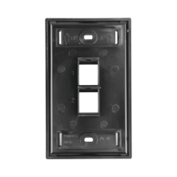 Placa de Pared Vertical, Salida Para 2 Puertos Keystone, Con Espacios Para Etiquetas, Color Negro