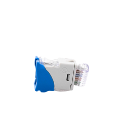 Jack UltraMAX Cat6, UTP, Montaje híbrido en Placa de Pared (Plano y Angulado), Color Azul, Punch Down