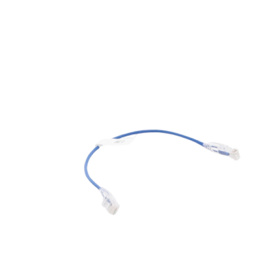 Cable de Parcheo Slim UTP Cat6 - 30 cm Azul Diámetro Reducido (28 AWG)