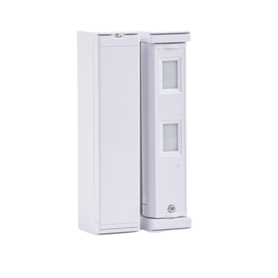 Sensor de Movimiento / Tipo Cortina / Ajuste de detección 2m o 5m / 100% Exterior / Inalambrico (Alimentación)/Compatible con cualquier panel de alarma / Proteja fachadas, puertas, ventanas, balcones y mas!