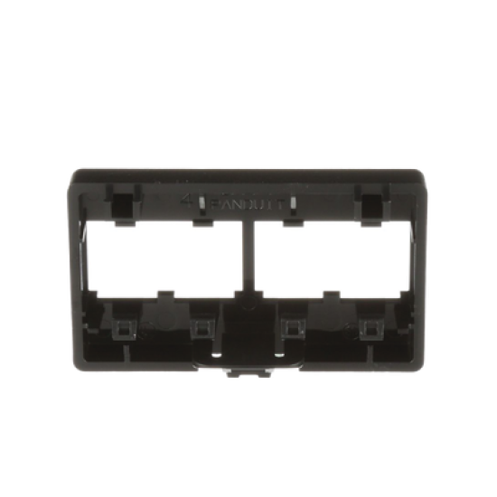 Placa de Mobiliario Modular Estándar, Salidas Para 4 Puertos Mini-Com, Color Negro