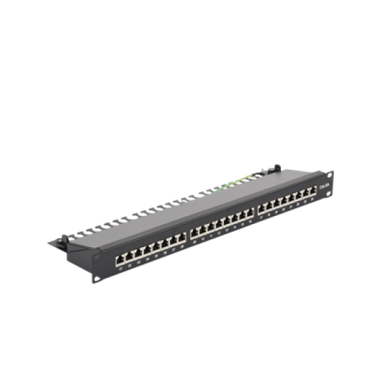 Panel de parcheo de impacto (110) blindado de 24 puertos Cat6A