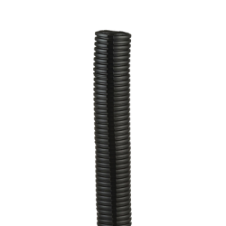 Tubo Corrugado Abierto para Protección de Cables, 1in (25.4 mm) de Diámetro, 30.5 m de Largo, Color Negro