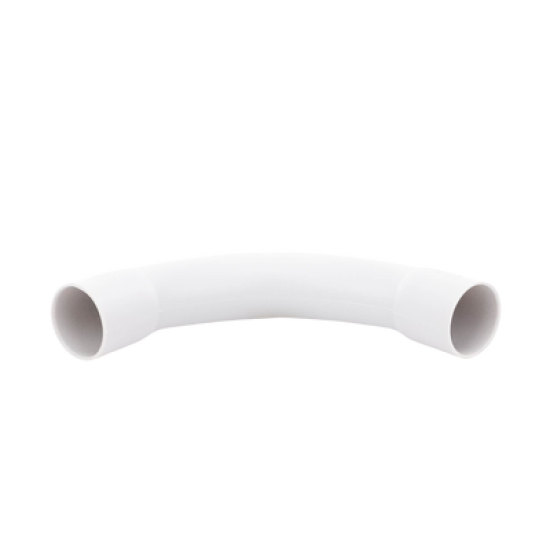 Curva de radio estrecho para tubería rígida, recomendado para cables de datos, PVC Auto-extinguible, de 25 mm