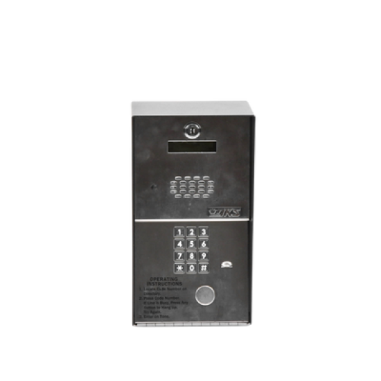 Audioportero Telefónico DKS Para 600 números Telefónicos / Control Para 2 Puertas / Gabinete Para Sobreponer/ Marcación a 16 Digitos / Linea Análoga o Digital