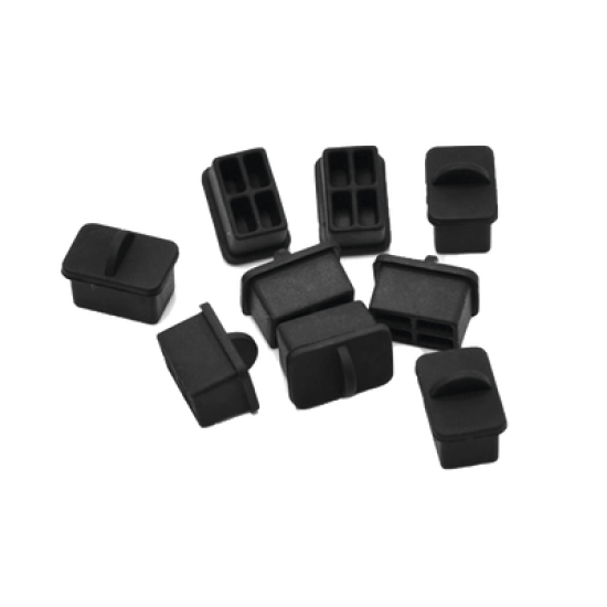 Bolsa con 25 piezas de protectores anti-polvo para puerto SFP, color negro