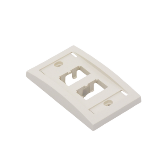 Placa de Pared Vertical Ejecutiva, Salida Para 4 Puertos Mini-Com, Con Espacios Para Etiquetas, Color Blanco Mate